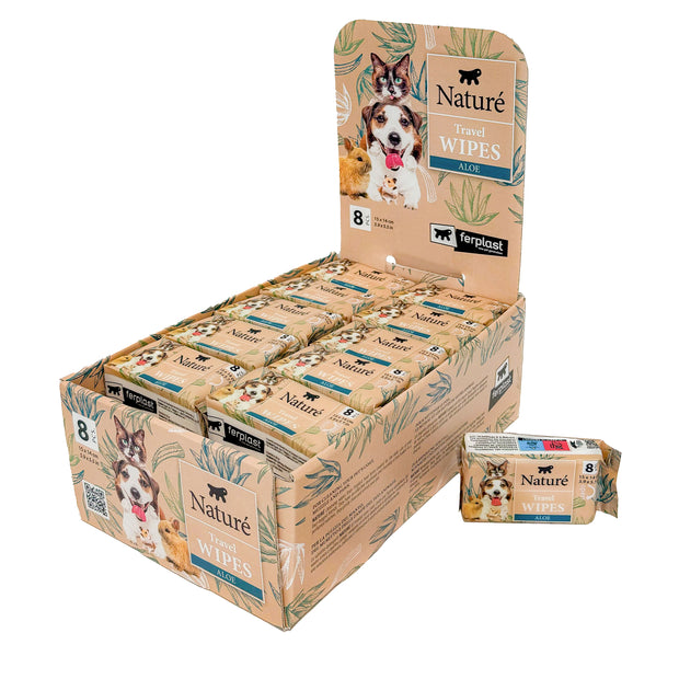 TRAVEL POCKET WIPES FOR DOGS AND CATS NATURÈ (x8)