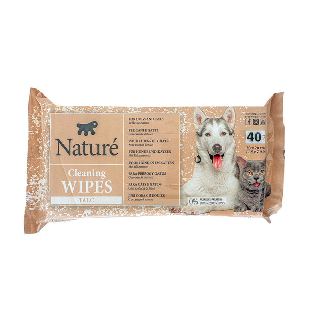 TALC DOG AND CAT WIPES NATURÉ (X40)