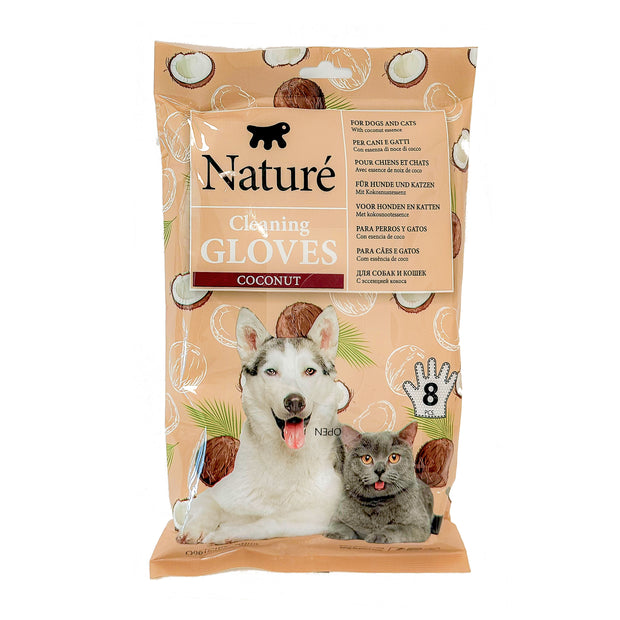 COCONUT CLEANSING DOG AND CAT  GLOVES NATURÉ (X8)