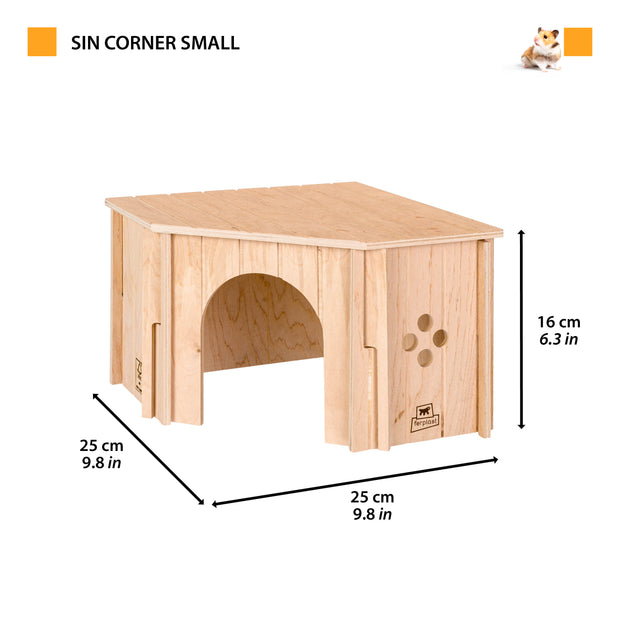 SIN CORNER Wooden Corner House for Small Animals