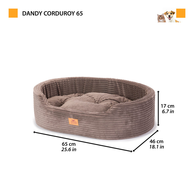 DANDY CORDUROY Sofa-style bed with removable cushion for dogs and cats
