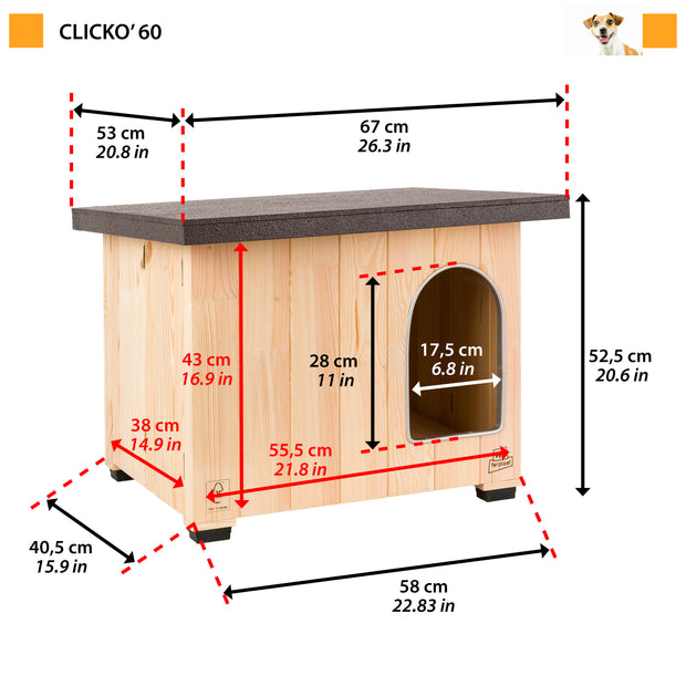 CLICKO wooden dog kennel