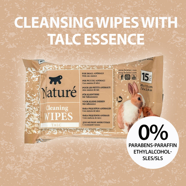 TALC WIPES FOR SMALL ANIMALS NATURÉ (X15)
