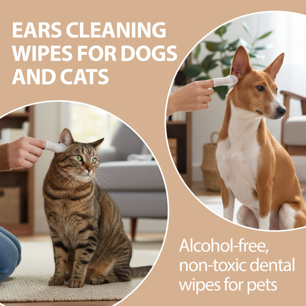 DISPOSABLE EAR FINGER PADS  FOR DOGS AND CATS  NATURÉ(x50)