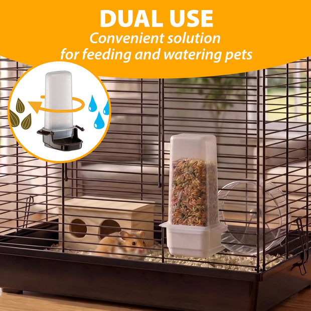 Water or food dispenser for hamsters and birds