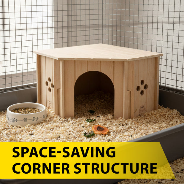 SIN CORNER Wooden Corner House for Small Animals